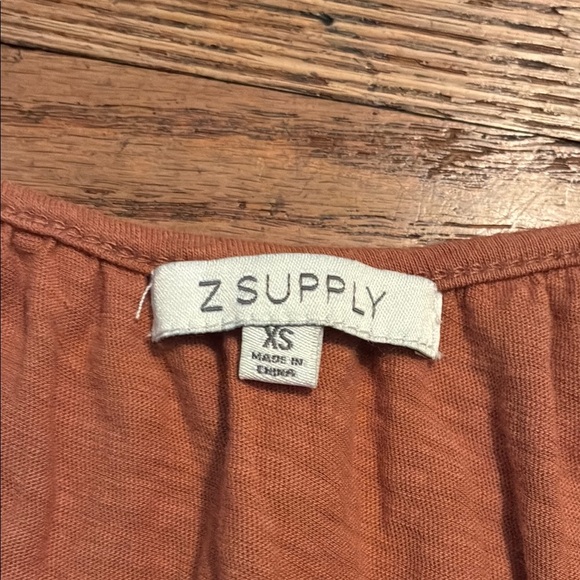 Z Supply Brown Tie Front Long Sleeve Shirt - Picture 2 of 11